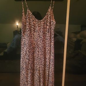 Madewell Leopard Wide Leg sleeveless Jumpsuit